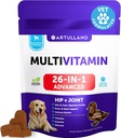 20 i 1 Hunde Multivitamin med glukosamin - Chewable Hundevitaminer og kosttilskudd - Senior & Puppy Multivitamin Chews for Pet Hip & Joint Support, Immunitet, Mobilitet, Hud, Digestion - 70 Myke behandlinger