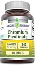 Amazing Formler Krom Picolinat 1000 Mcg  Tablet Tabletter Supplement | Ikke-GMO | Glutenfri | laget i USA (1 Pakke | 240 greve)