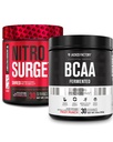 Jacked Factory Nitrosurge Shred Thermogenic Pre-Workout i vannmelon og BCAA i frukt Punch for kroppen rekomponering, muskelbygging og gjenoppretting