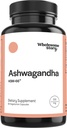 Vegansk KSM 66 Ashwagandha Kapsler | Høy potens 5% Witanolider | Ashwagandha Root Extract kosttilskudd | Ashwagandha 300 mg | Stress Management & velvære støtte | 60 Ashwaganda piller