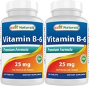 Best Naturals vitamin B6 25mg, 120 tabletter (120 greve (pakke på 2))