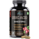 Uric Acid Advanced Formula - Nyre, Lever, Gallblader, Urin Tract Cleans med Cranberry, Chanca Piedra, Tart Cherry, Melke Thistle og Bromelain 60 Kapsler