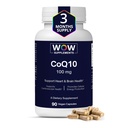 WOW Supplements CoQ10 100 mg med Hawthorn Berry - høy absorpsjon CoQ10 100mg for energiproduksjon, hjerte og cellulære helse - ikke-GMO, Glutenfri coenzym Q10 100mg Supplement - 90 Kapsler