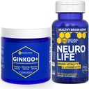 NATURAL STACKS Ginkgo Biloba + NeuroLife Supplement Bundle - støtter mental ytelse og hjerne langsomhet* - 120 Totalt kapsler