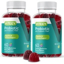 VITEEY Probiotiske Gummier med prebiotika – Gut Helse Supplement for Digestive Helse – 2 milliarder CFU – Vegan, Glutenfri – 120 greve