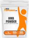 BulkSupplements.com HMB pulver - som kalsium HMB, Beta-Hydroxy Beta-Metylbutyrat - HMB pulver kosttilskudd, Glutenfri - 1g per servering, 500g (1,1 lbs) (Pack of 1)