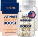 Moerie Hårvekst Supplement for kvinner og menn - Hårhud og negler Vitaminer med biotin, Q10 & Mineraler - For tykkere, Fullere hår og hår tap behandling - Avansert perleleveringssystem - 120 piller
