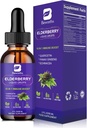 Elderbær Syrup  Qu Quercetin svart eldrebær flytende dråpe med Quercetin, Panax Ginseng for immun støtte | Sambucus eldrebær med vitamin C og sink, D3 | Vegan | Ikke-GMO | Original