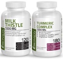 Bronson Turmeric Curcumin med BioPerine høy potens felles støtte + Melk Thistle 1000mg Silymarin Marianum & Dandelion Root
