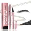 Q708 3D Microblading Eyebrow Blyant, Vanntett, 4-tippet, langlasting, Micro-Fork Applikator for naturlige brows, alle hudtoner (2#Dark Brown)