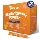 Zesty Paws 10-i-1 Hunde Multivitamin - Gut, Immun, Joint, Skin & Coat støtte, og mer - Hundevitaminer og kosttilskudd pulver - Kjæledyr kosttilskudd med Omega Fish Oil & VitaFiber - Salmon - 30 Ct