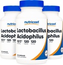 Nutricost Lactobacillus Acidophilus 10 milliarder CFU, 120 Veggie Capsules - Probiotiske (3 flasker)