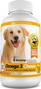 Amazing Omega 3 for hunder - Omega 3 Fiskeolje for hunder Supplement for kløende hud lindring for tørr hud og varme flekker og shedding Coat med EPA og DHA fettsyrer - 120 lakseflavor Chews