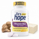 Vitamin B12 1000 Mcg, B12 vitaminer 1000 Mcg Hjelp til å øke metabolisme, energiproduksjon og nervesystem støtte, 90 Chewable tabletter - 1 tablett per servering, ikke-GMO og glutenfri