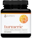 Youtheory Turmeric - 450 mg - med Black Pepper & Olive Leaf - Støtter Joint & Brain Helse* - Inneholder Bioenhancers, Curcuminoids & Herbal Extracts - 60 tabletter (20-dagers levering)