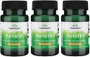 Swanson Keratin (fra tibetansk ull) - Naturlig Supplement Fremme sunne ledd, hår, hud og negler - Hjelper Nourish Sunn Connective Vessues - (60 kapsler, 50mg Hver) (3 Pack)
