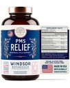 PMS støtte supplement for kvinner med Chasteberry, Maca Root, Ashwagandha - Periode Relief, Bloating Relief for kvinner, Mood Support, Hormon Balance Herbal kosttilskudd - 30 dager, 60 Vegan Kapsler