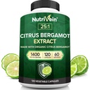 Nutrivein Premium Citrus Bergamot Supplement 1400mg 25:1 Bergamia ekstrakt - 60 dagers forsyning (120 kapsler): Kraftig italiensk Citrus Bergamot 1400 mg + høy konsentrasjon - hjerte og sirkulerende system