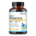 NATURE TARGET Probiotika for menn Digestiv Helse med enzymer og prebiotika, 100 milliarder CFU, menns probiotika med sag Palmetto & Cranberry for prostata og urinveistrakt helse, 90 VeggieCapsules