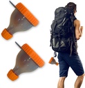 2Pack Protein Powder Container å gå Bærbare Supplement Funnels for å fylle flasker med protein pulver sammenligning piller lagring, flott for trening, reise, til-gå, Fitness(Orange