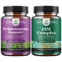 Bundle av komplett Perimenopause Supplement for kvinner med Maca Root Vitex Berry & Black Cohosh og ren DIM Supplement med Bioperine - Dindolylmetan Testosteron Kompleks med Broccoli Blomsteret