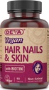 DEVA Vegansk hår, negler og hud vitaminer og mineraler med biotin, Supplement, 90 tabletter
