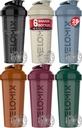 VELOMIX -6 Pacific- 28 oz Protein Shakerflaske for proteinblandinger - 6x Wire Whisk | Leak Proof Shaker Cups for Protein Shaker flaskepakke | Proteinshake Cup (Ørte toner samling)