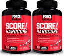 Force Factor SCORE!, 2-Pack, Hardcore Nitric Oxid Booster Supplement for menn med L-Citrulline, Yohimbe, Black Maca & B Vitaminer for å øke utholdenhet, Maksimere fysisk ytelse, 240 tabletter