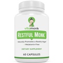 VitaMonk Melatonin Gratis søvnhjelp med magnesium, GABA, teanin og apigenin - Naturlig søvnhjelp uten melatonin, naturlige søvnhjelpemidler for voksne, sovepiller for voksne, sovemidler for voksne