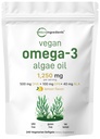 Mikroingredienser Vegan Omega 3 Algae Olje, 240 Veggie Softgels | Fish Oil Alternative | DHA 500mg & DPA 100mg | Carrageenan | Plantebasert Omega 3 med Flaksfrø & ALA | Lemon Flavored
