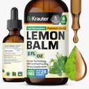 BIO KRAUTER Lemon Balm Leaf Extract - Vegansk Melissa Lemon Balm Tinktur for ro og ro - Sukker & alkohol-fri - 2 Fl. Oz.