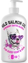 Wild Alaskan lakseolje for hunder og katter - ren fisk Omega 3 6 9 flytende EPA DHA fettsyrer - Hud & Coat Supplement - støtter felles funksjon, hjerne, øye, immun- og hjertehelse - laget i USA 8 oz