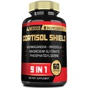 9in1 Cortisol Shield - Ashwagandha & Magnesium Glycinate, Rhodiola, Fosfatidyserin, L-Theanine, Licorie Root, St. John's Wort, Lions Mane - Mind & Mood, Restful Night Support - 60 Kapsler