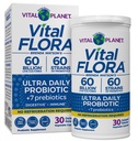 Vital Planet - Vital Flora Ultra Daily Probiotic 60 Million CFU, 60 Diverse Strains, 7 Organic Prebiotika, Immunstøtte, Digestiv Helse Shelf Stabile Probiotika for kvinner og menn 30 Kapsler
