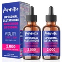 Liposomal glutathion flytende Supplement (pakke med 2), 98% absorpsjon, med vitamin C, L-glutathion, 2 Fl Oz per flaske