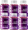 Vitamatic Biotin Gummies 10.000 mhg for sterkere hår, hud og negler - 60 vegansk gummi - også kalt vitamin B7 (6 flasker)