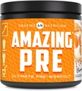 Amazing Nutrition Amazing PRE | Ultimate Pre-Workout Supplement | 30 Serverings pulver | 2,5 gram BCAA Per Serving (30 Services, naturlig oransje)