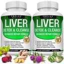 Liver Cleanse Detox & Reparasjon Formula Liver Detox Supplement - Melk Thistle med Dandelion, Artichoke, Turmeric, Beet Root, Turmeric og mer for naturlig rask urterensing Non-gmo Vegan 60 Kapsler