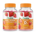 Livbar kollagen & vitamin C + vitamin D 5000 IU, Gummies Bundle - Great Tasting, vitamin Supplement, Glutenfri, GMO Gratis, Chewable Gummy