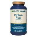 Naturens Wonder Psyllium Husk 500 mg kapsler for digestiv helse, plantebasert fiber, 200 teller
