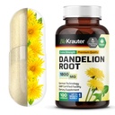 BIO KRAUTER Dandelion Root Kapsler - 1800 mg Styrke - 100 greve - Dandelion Root Supplement - Vegan Kapsler for Liver Support