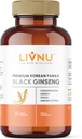 LivNu Premium koreansk svart Panax Ginseng | høy Ginsenosides for energi, fokus, ytelse, Stamina, og immunstøtte | Vegan piller