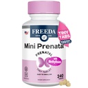 FREEDA Mini Prenatal Vitamin - Kosher Prenatals -Tiny lett å svelge tabletter - Prenatal Vitaminer med jern, Prenatal Folic Acid / Folat, vitamin D - Pre Natal Multivitamin for gravide kvinner (240)