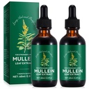 Mullein Drops for Lungs 4 Fl Oz - Mullein Leaf Extract for Lungs med klorofyll - Naturlig Herbal Supplement for Lung Cleanse, Respiratorisk støtte, Boosts immunitet, Digestiv velvære