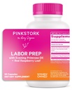 Pink Stork Labor Prep Supplement – Aften Primrose Olje & Rød bringebær leaf for tredje trimester, Gentle Labor & Postpartum Support, Graviditet og amming trygt, 60 Vegan Capsules