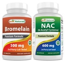 Beste Naturals Bromelain 500 mg & NAC 600 mg