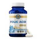 Folinsyre Supplement - høy-Potens Vitamin B9 1.870mg DFE Folat, 1,100mg Folsyre | Vegan, Ikke-GMO | støtter cellulær helse, energiproduksjon og prenatal velvære | 120 kapsler