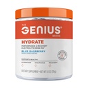 Genius Brand Genius Hydrate - Electrolyte Supplement for daglig hydrasjon - kokosvann - sukkerfri - 8 essensielle mineraler og næringsstoffer - ikke-GMO - blå bringebær - 50 serveringer
