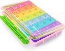 AUVON iMedassist Moisture-Proof ukentlig pilleorganisator 4 ganger om dagen, store 7 dager pille boks tilfelle med bærbar design for reise, flyttbare individuelle beholdere holde vitaminer, kosttilskudd, medisiner