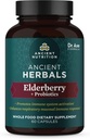 Gamle Ernæring Elderberry og Probiotika Supplement, Gamle Herbals Svart Elderberry Capsules, Immunsystem støtte, Hele mattilskudd, Glutenfri, Paleo og keto vennlige, 60 Kapsler